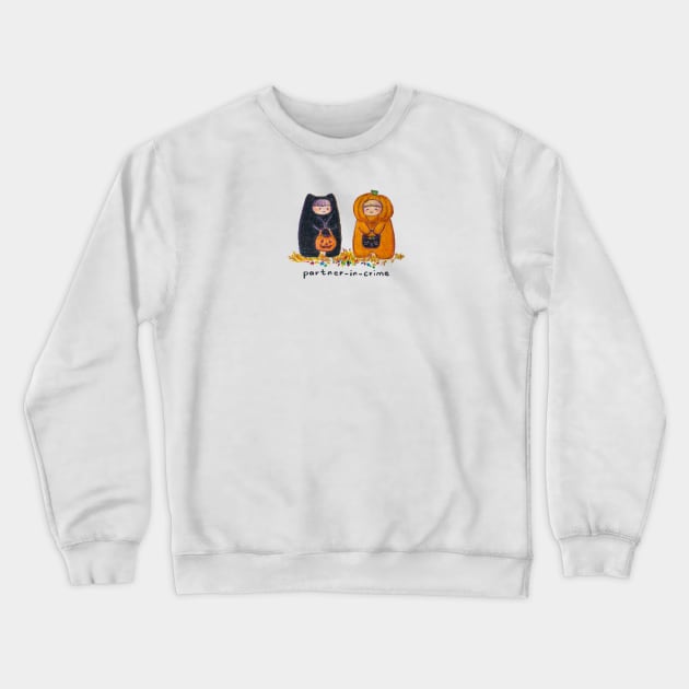 Partner-in-crime Crewneck Sweatshirt by Katfish Draws